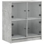 vidaXL Armario auxiliar puertas de vidrio gris hormigón 68x37x75,5 cm vidaXL Armario auxiliar puertas de vidrio gris hormigón 68x37x75,5 cm