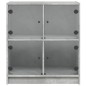 vidaXL Armario auxiliar puertas de vidrio gris hormigón 68x37x75,5 cm vidaXL Armario auxiliar puertas de vidrio gris hormigón 68x37x75,5 cm