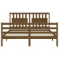 vidaXL Estructura de cama con cabecero madera marrón miel 160x200 cm vidaXL Estructura de cama con cabecero madera marrón miel 160x200 cm