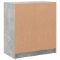 vidaXL Armario auxiliar puertas de vidrio gris hormigón 68x37x75,5 cm vidaXL Armario auxiliar puertas de vidrio gris hormigón 68x37x75,5 cm