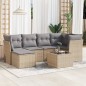 vidaXL Set sofás de jardín 7 piezas y cojines ratán sintético beige vidaXL Set sofás de jardín 7 piezas y cojines ratán sintético beige