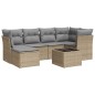 vidaXL Set sofás de jardín 7 piezas y cojines ratán sintético beige vidaXL Set sofás de jardín 7 piezas y cojines ratán sintético beige