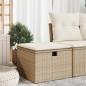 vidaXL Taburete de jardín con cojín ratán sintético beige 55x55x37cm vidaXL Taburete de jardín con cojín ratán sintético beige 55x55x37cm