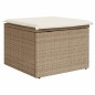 vidaXL Taburete de jardín con cojín ratán sintético beige 55x55x37cm vidaXL Taburete de jardín con cojín ratán sintético beige 55x55x37cm