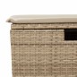 vidaXL Taburete de jardín con cojín ratán sintético beige 55x55x37cm vidaXL Taburete de jardín con cojín ratán sintético beige 55x55x37cm