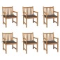 vidaXL Sillas de jardín 6 uds madera maciza de teca cojines gris taupé vidaXL Sillas de jardín 6 uds madera maciza de teca cojines gris taupé