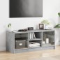 vidaXL Mueble de TV con puertas de vidrio gris hormigón 102x37x42 cm