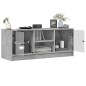 vidaXL Mueble de TV con puertas de vidrio gris hormigón 102x37x42 cm