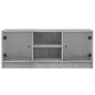 vidaXL Mueble de TV con puertas de vidrio gris hormigón 102x37x42 cm