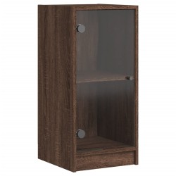vidaXL Armario auxiliar puertas de vidrio marrón roble 35x37x75,5 cm