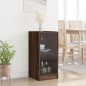 vidaXL Armario auxiliar puertas de vidrio marrón roble 35x37x75,5 cm vidaXL Armario auxiliar puertas de vidrio marrón roble 35x37x75,5 cm