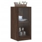 vidaXL Armario auxiliar puertas de vidrio marrón roble 35x37x75,5 cm vidaXL Armario auxiliar puertas de vidrio marrón roble 35x37x75,5 cm