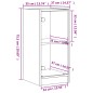 vidaXL Armario auxiliar puertas de vidrio marrón roble 35x37x75,5 cm vidaXL Armario auxiliar puertas de vidrio marrón roble 35x37x75,5 cm