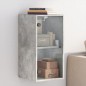 vidaXL Mueble de pared puertas de vidrio gris hormigón 35x37x68,5 cm