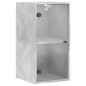 vidaXL Mueble de pared puertas de vidrio gris hormigón 35x37x68,5 cm