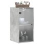 vidaXL Mueble de pared puertas de vidrio gris hormigón 35x37x68,5 cm