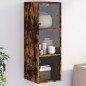 vidaXL Mueble de pared puertas de vidrio roble ahumado 35x37x100 cm vidaXL Mueble de pared puertas de vidrio roble ahumado 35x37x100 cm