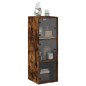 vidaXL Mueble de pared puertas de vidrio roble ahumado 35x37x100 cm vidaXL Mueble de pared puertas de vidrio roble ahumado 35x37x100 cm