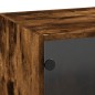 vidaXL Mueble de pared puertas de vidrio roble ahumado 35x37x100 cm vidaXL Mueble de pared puertas de vidrio roble ahumado 35x37x100 cm