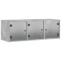 vidaXL Mueble de pared puertas de vidrio gris hormigón 102x37x35 cm vidaXL Mueble de pared puertas de vidrio gris hormigón 102x37x35 cm
