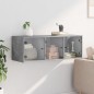 vidaXL Mueble de pared puertas de vidrio gris hormigón 102x37x35 cm vidaXL Mueble de pared puertas de vidrio gris hormigón 102x37x35 cm