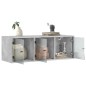 vidaXL Mueble de pared puertas de vidrio gris hormigón 102x37x35 cm vidaXL Mueble de pared puertas de vidrio gris hormigón 102x37x35 cm