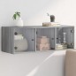 vidaXL Mueble de pared puertas de vidrio gris Sonoma 102x37x35 cm vidaXL Mueble de pared puertas de vidrio gris Sonoma 102x37x35 cm