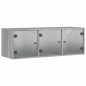 vidaXL Mueble de pared puertas de vidrio gris Sonoma 102x37x35 cm vidaXL Mueble de pared puertas de vidrio gris Sonoma 102x37x35 cm
