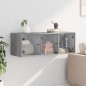 vidaXL Mueble de pared puertas de vidrio gris Sonoma 102x37x35 cm vidaXL Mueble de pared puertas de vidrio gris Sonoma 102x37x35 cm