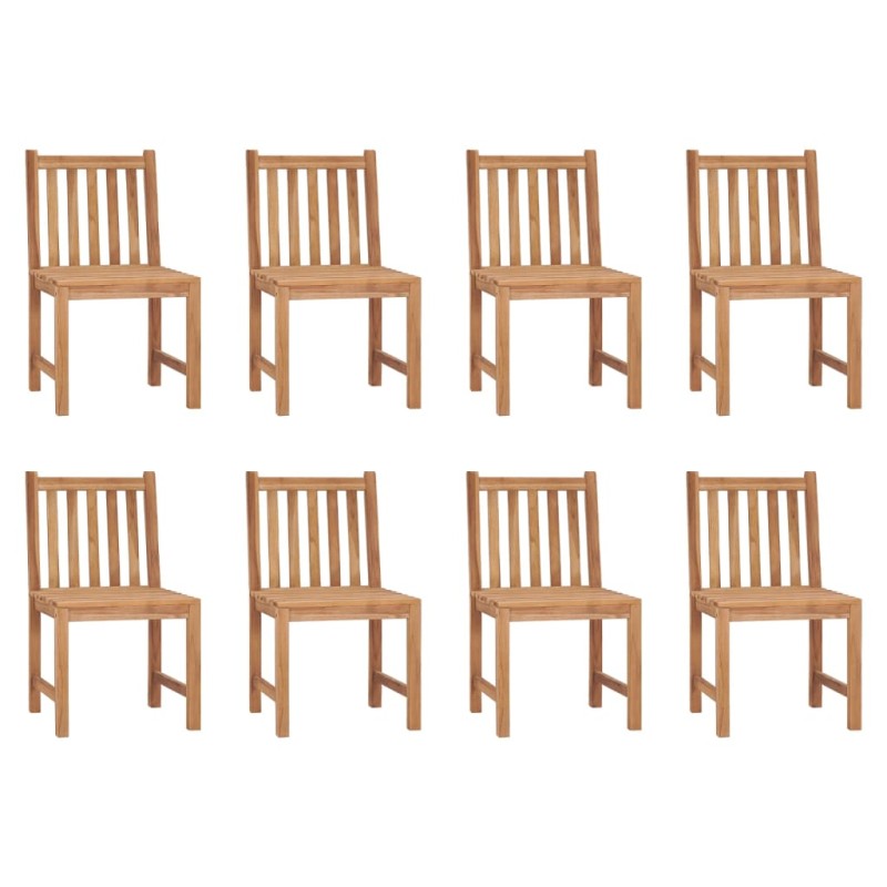 vidaXL Sillas de jardín 8 unidades madera maciza de teca vidaXL Sillas de jardín 8 unidades madera maciza de teca