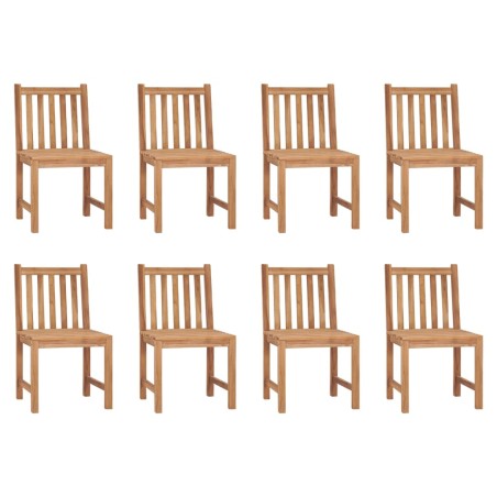 vidaXL Sillas de jardín 8 unidades madera maciza de teca
