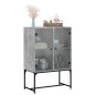 vidaXL Armario auxiliar puertas de vidrio gris hormigón 69x37x100 cm vidaXL Armario auxiliar puertas de vidrio gris hormigón 69x37x100 cm