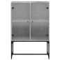 vidaXL Armario auxiliar puertas de vidrio gris hormigón 69x37x100 cm vidaXL Armario auxiliar puertas de vidrio gris hormigón 69x37x100 cm