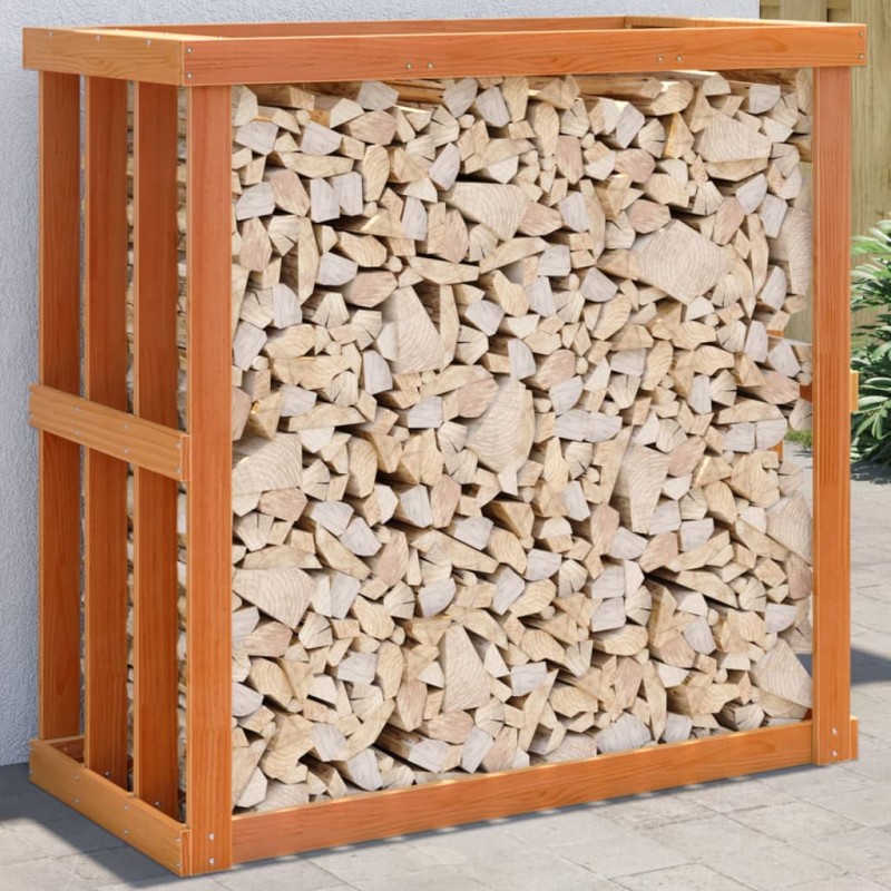 vidaXL Soporte leña de exterior madera pino marrón cera 109x52x106 cm vidaXL Soporte leña de exterior madera pino marrón cera 109x52x106 cm
