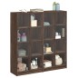 vidaXL Estantería con puertas madera marrón roble 136x37x142 cm vidaXL Estantería con puertas madera marrón roble 136x37x142 cm