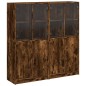 vidaXL Estantería con puertas madera roble ahumado 136x37x142 cm vidaXL Estantería con puertas madera roble ahumado 136x37x142 cm
