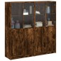 vidaXL Estantería con puertas madera roble ahumado 136x37x142 cm vidaXL Estantería con puertas madera roble ahumado 136x37x142 cm