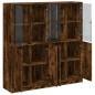 vidaXL Estantería con puertas madera roble ahumado 136x37x142 cm vidaXL Estantería con puertas madera roble ahumado 136x37x142 cm