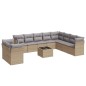 vidaXL Set de sofás de jardín 11pzas con cojines ratán sintético beige vidaXL Set de sofás de jardín 11pzas con cojines ratán sintético beige