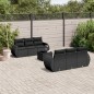 vidaXL Set de comedor de jardín 7 pzas y cojines ratán sintético negro vidaXL Set de comedor de jardín 7 pzas y cojines ratán sintético negro