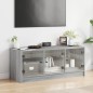 vidaXL Mueble de TV con puertas de vidrio gris Sonoma 102x37x42 cm