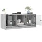 vidaXL Mueble de TV con puertas de vidrio gris Sonoma 102x37x42 cm