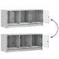 vidaXL Mueble de TV con puertas de vidrio gris Sonoma 102x37x42 cm