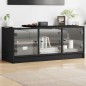 vidaXL Mueble de TV con puertas de vidrio negro 102x37x42 cm vidaXL Mueble de TV con puertas de vidrio negro 102x37x42 cm
