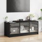 vidaXL Mueble de TV con puertas de vidrio negro 102x37x42 cm vidaXL Mueble de TV con puertas de vidrio negro 102x37x42 cm