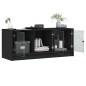 vidaXL Mueble de TV con puertas de vidrio negro 102x37x42 cm vidaXL Mueble de TV con puertas de vidrio negro 102x37x42 cm