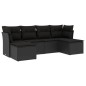 vidaXL Set de sofás de jardín 6 piezas y cojines ratán sintético negro vidaXL Set de sofás de jardín 6 piezas y cojines ratán sintético negro