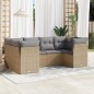 vidaXL Juego de sofás jardín con cojines 6 pzas ratán sintético beige vidaXL Juego de sofás jardín con cojines 6 pzas ratán sintético beige