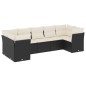 vidaXL Set de comedor de jardín 7 pzas y cojines ratán sintético negro vidaXL Set de comedor de jardín 7 pzas y cojines ratán sintético negro