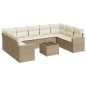 vidaXL Juego de sofás jardín con cojines beige 10 pzas ratán sintético vidaXL Juego de sofás jardín con cojines beige 10 pzas ratán sintético